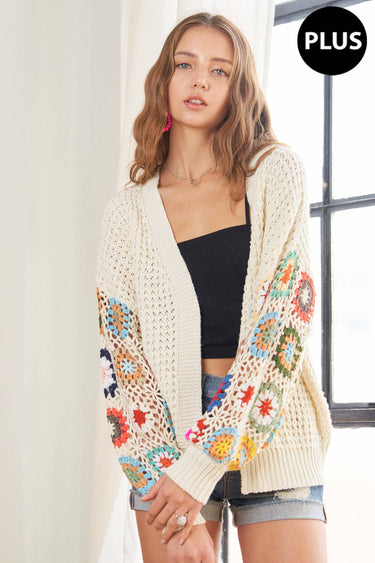 PLUS MULTI PATTERN CARDIGAN